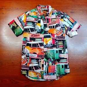 Retro Mens Red Camel Beach and Surf themed button